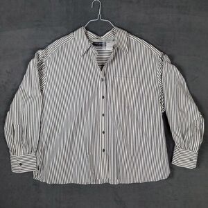 Lane Bryant Button Shirt Women's Size 2X (18/20) Striped Long Sleeve  NWT